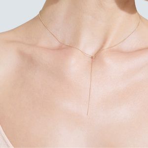 Aurate 14k gold lariat necklace